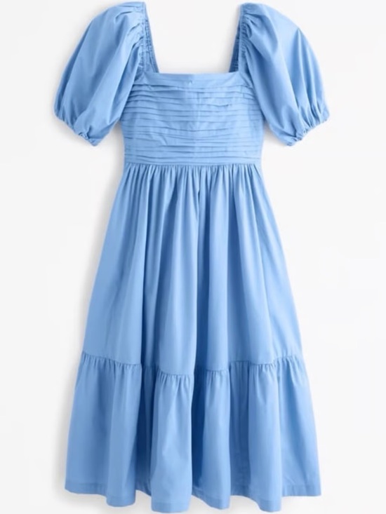 Abercrombie & Fitch Dresses & Skirts - Abercrombie & Fitch Sky Blue Puff-Sleeve Tiered Maxi Dress